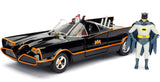 1966 Classic TV Series Batmobile 1:24 DieCast Car with 2.75 Batman and Robin Figures, Toys for Kids and Adults