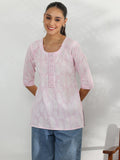 Libas Women'S Cotton Floral Straight Kurti (29284 Pink Pink L