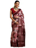 Libas Women'S Silk Blend Saree (16140_Maroon)