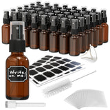 Nevlers 1oz Amber Glass Spray Bottles for Essential Oils 48 Pack | Ultra Fine Mist Spray Bottle for Face, Hair & Body | Travel P