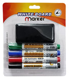 Accuprints Whiteboard Markers | Set Of 4 Markers And 1 Duster | 4 Assorted Ink Colours | Bold Point Marker Pens With Easily Refi