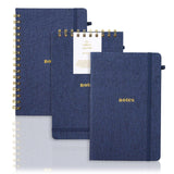 TSFPapier A5 Lined Journal Notebook, Fabric Hardcover, 3 Pack