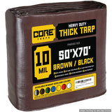 Core Tarps Heavy Duty 10 Mil Tarp Cover, Waterproof, UV Resistant, Rip and Tear Proof, Poly Tarpaulin with Reinforced Edges for