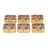 OAFISH Handicraft Storeroom Decorative Kumkum Holder Platter Set (Set of 6 Meenakari Rectangle Shape)