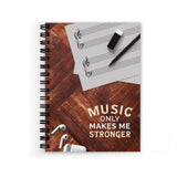 Vprint Music Make Me Stronger Spiral Wiro Unruled Blank Pages Notebook Diary Journal Drawing Book SizeA5(6X9 Inches) (Music Mak