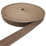 50 Yards Herringbone Tape Ribbon, Cotton Ribbon for Sewing (Brown, 3/4in)