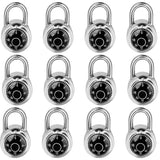 Combination Lock, LQYN Standard Dial Combination Lock, Pack of 12; Black Turnplate, 2 in. Wide, Fixed Three Digital Combination,