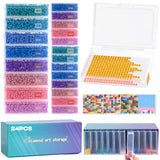 Caydo 24PCS Diamond Art Trays with Lids, 2 Size Diamond Art Painting Storage Containers for Diamonds Art Beads Storage & Quick L
