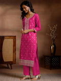 Libas Women'S Silk Blend Kurta Set (277070R Pink 2Xl