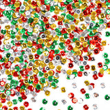 DIYASY 20000 Pcs Christmas Sequins for Crafts, Glitter Red Green Gold Silver Color Sequin Round Large Embroidery Loose Cup Sequi