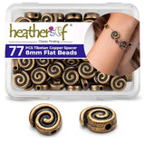 Tibetan Copper Spacer Beads 8mm Flat Round - 77pcs Metal Spacer Beads for Jewelry Making, Bracelets, Necklaces & Earrings DIY Su