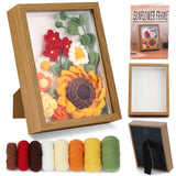 IMZAY Sunflower Crochet Kit with Photo Frame, Sunflower Knitting Weaving Set with Yarn, Hooks, Instruction, Stitching Markers, F