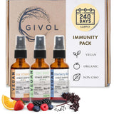 Immunity Pack Liquid Vitamins (Pack of 3) Sambucus Nigra Elderberry Mist, Zinc Boost Mist and Vitamin C Mist (Extra Strength) -