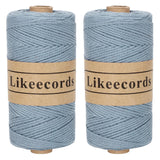 Likeecords 2 Skeins of 100% Cotton Crochet Bag Cord 2mm x 170m Macrame Cord 2mm Crochet Thread Macrame Rope Gift for Knitter (Ha