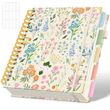 SKYDUE Sprial Notebook With Dividers Tabs, 5 Subject Notebook College Ruled