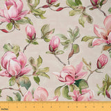 Watercolor Flowers Fabric by The Yard Pink Retro Floral Green Leaves Fabric for Adults Sewing Lovers Wild Outdoor Plants Spring