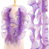 Ganeen 16 Yards Halloween Iridescent Ruffle Pleated Lace Trim Retro Organza Fabric Trim Tulle Decorative Ruffle Lace Border for