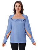 Deyeek Chemo Shirts for Port Access Women Dialysis Shirts with Arm Zipper Tear Away Long Sleeve Clothing for Rotator Cuff Surger