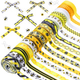 Jutom 15 Rolls 60 Yards Spring Bee Ribbons Honey Bee Flowers Yellow Gnome Grosgrain Stripes Dots Bow Wreath Ornaments Summer Dec