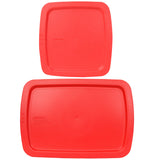 Pyrex C-222-Pc 2Qt And C-233-Pc 3Qt Red Easy Grab Plastic Replacement Lids, Made In The Usa