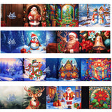 SUUYOO 12 Pcs Diamond Art Christmas Cards, DIY Diamond Art Painting Greeting Cards, Christmas Card Making Kits for Adults Kids,