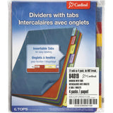 Cardinal 84019 Poly Index Dividers, Letter, Multicolor, 8Tabs/Set, 4 Sets/Pack