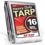 Keten Tarps Heavy Duty Waterproof 20X30 Feet, Extra Thick 16 Mil, Tear & Fade Resistant, UV Blocking, Outdoor Tarp with Reinforc