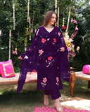 Anni Designer Women'S Rayon Viscose Printed Straight Kurta With Pant & Dupatta (Roka Begani-Vks01_L_Begani_Large),Begani,L,,,
