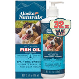 Alaska Naturals Wild Alaskan Fish Oil Supplement for Dogs Skin and Coat with EPA DHA Omega 3 Fatty Acids Sustainable Liquid Food