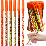 Yeaqee 48 Pcs Fall Pens Bulk Autumn Ballpoint Pen for Kids Adults Back to School Gift Maple Leaf Pumpkin Wood Scarecrow 6 Styles