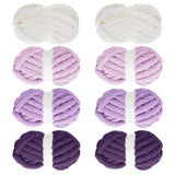 MABOZOO Assorted Chunky Yarn for Crocheting - 8 Pack Fluffy Jumbo Chenille, Soft Plush, Giant Thick Fuzzy Yarn - Purple Multi (3
