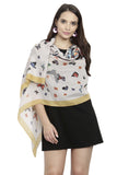 Fabseasons Viscose Butterfly Printed Soft Scarf/Scarves, Shawl And Stoles For Women, Size 80 * 170 Cms
