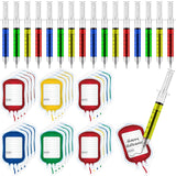 48 Pcs Nursing Syringe Pens Sets Ballpoint Pens with Blood IV Bag Designed Sticky Notes Multicolor Novelty Pen for Nurses Studen