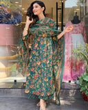 Gosriki Women'S Rayon Blend Anarkali Printed Kurta With Palazzo & Dupatta (Cia Green-Vks01-Gs_L_Green_Large),Green,,B0DC6L3YR6