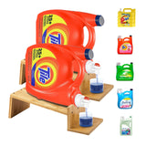 TidyFriend 2 Pack Laundry Detergent Dispenser with Tray & Strap, Laundry Soap Dispenser with Non-Slip Rubber Feet for Washing Ro