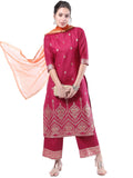 Ketch Women's Polyester Kurta Set (KHK3000293_Taupe