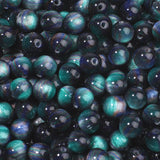 NITOPUPU 100pcs 8mm Ink Blue Resin Tiger Eye Gemstone Beads Use for Jewelry Making Crafting and DIY Jewelry Craftwork