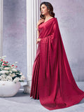 Satrani Womens Satin Saree (3111S417N_Dark Maroon4)