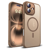 YEMORAN Compatible with iPhone 16 Case with Built-in Camera Lens Protector Translucent Magnetic iPhone 16 Phone Case 6.1 [Compat