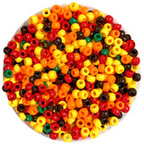 1200 Pcs Fall Pony Beads, Fall Colored Pony Bead Bulk, Plastic Autumn Thanksgiving Beads for Crafts Bracelets Thanksgiving Party