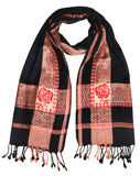 Saba Fashion Women And Girls Viscose Jaquard Kandhari Scarf/Shawl/Dupatta/Hijab/Wrap/Scarves/Stoles (Black)