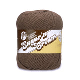 Lily 10201818013 Sugar N Cream Super Size Solid Yarn, 4oz, Gauge 4oz Medium, 100% Cotton, Big Ball Warm Brown Machine Wash
