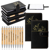 TaoBary 24 Sets Medical Lab Week 2026 Appreciation Gift Bulk Black A6 Leather Notebook Journal with Bamboo Pens for Laboratory T