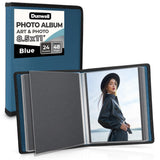 Dunwell Art Portfolio 8.5x11 Folder (Blue), Black Mounting Paper, Portfolio Binder for Artwork, 8.5 x 11 Art Folder, 24 Pockets