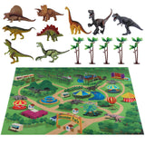 TEMI Dinosaur Toys for Kids 3-5, Jurassic Dinosaurs Figures with Play Mat and Trees to Create a Dinosaur World, Triceratops, Vel