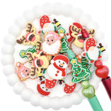 20PCS/Set Silicone Focal Bead Christmas Series Loose Beads Accessory for DIY Keychains Bracelet Necklace Pens Lanyard Making