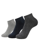 Jockey 7039 MenS Compact Cotton Terry Low Show Socks With Stayfresh Treatment (Pack Of 3)_Black, Mid Grey & Charcoal Melange_Fr