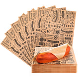Outus 600 Pcs 10 x 10 Inch Deli Wax Paper Sheets Grease Resistant Tray Basket Liners Newsprint Paper Water and Grease Proof Sand