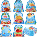 Cunno 24 Pcs Swimming Pool Gift Bags Beach Birthday Bags Summer Favor Bag Pool Party Drawstring Bags Beach Ball Candy Treat Good
