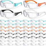Weewooday 48 Pairs Clear Safety Glasses Bulk for Women Men Anti Fog Safety Goggles Eye Protection Impact Scratch Resistant Prote